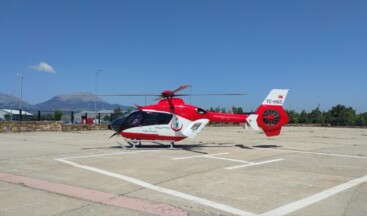 Konya’da ambulans helikopter, el atar damarı kesilen hasta için havalandı