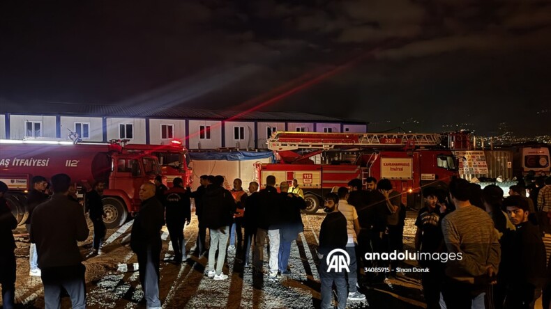 Kahramanmaraş’ta işçilerin kaldığı konteynerlerde çıkan yangın söndürüldü