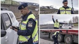 Erzurum’da jandarma havadan ve karadan trafik denetimlerini artırdı